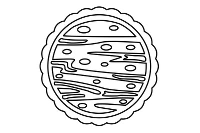 Nuts cake icon, outline style