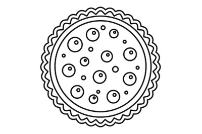 Cherry cake icon, outline style