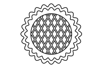 Flower cake icon, outline style