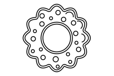 Star cake icon, outline style