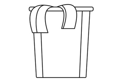 Box dirt clothes icon, outline style