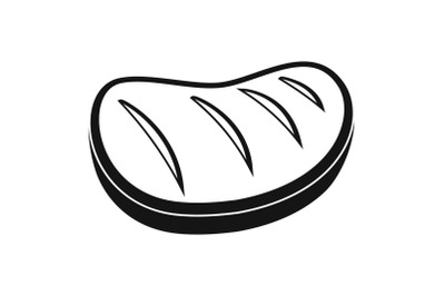 Cooked steak icon, simple style