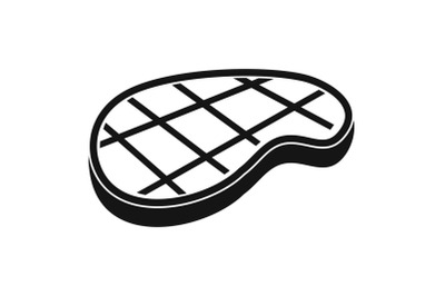 Grilled steak icon, simple style