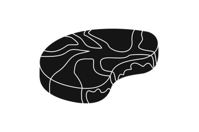 Prepared steak icon, simple style