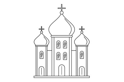 Christian church icon, outline style