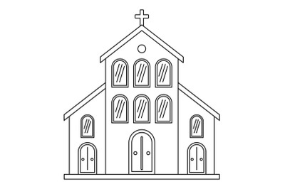 Catholic church icon, outline style