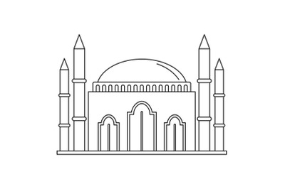 Islam mosque icon, outline style