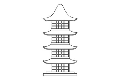 Japan temple icon, outline style