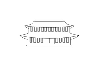 China temple icon, outline style