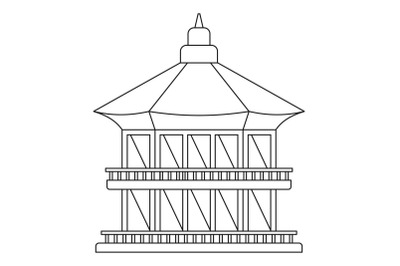 Taiwan temple icon, outline style