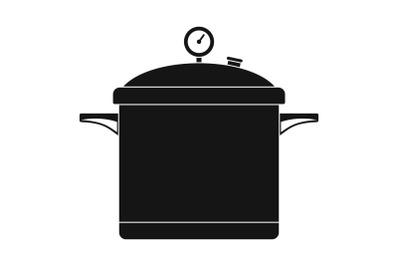 Big cook saucepan icon, simple style