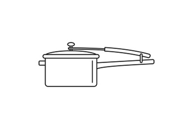 Saucepan icon, outline style