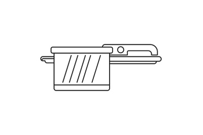 Hot saucepan icon, outline style