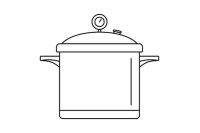 Big cook saucepan icon, outline style