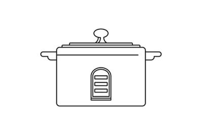 Digital saucepan icon, outline style