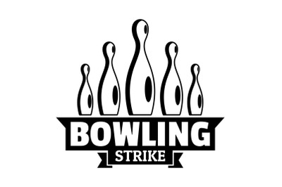 Bowling strike logo, simple style