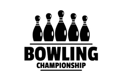 Bowling championship logo, simple style