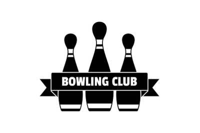 Classic bowling club logo, simple style