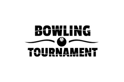 Bowling tournament logo, simple style