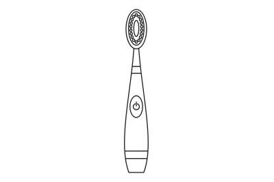 Digital toothbrush icon, outline style