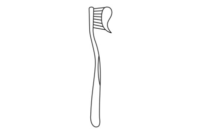 Classic toothbrush icon, outline style