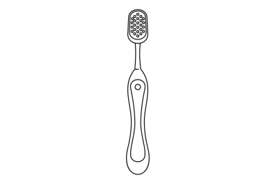 Woman toothbrush icon, outline style