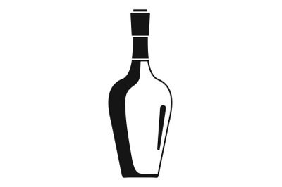 Wine bottle icon, simple style