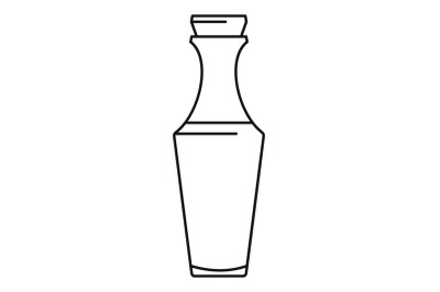 Glass bottle icon, outline style