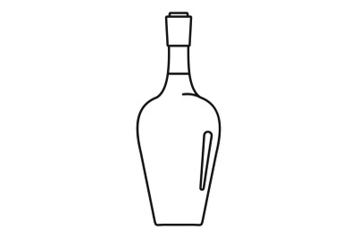 Wine bottle icon, outline style