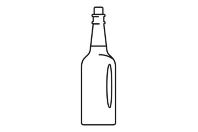 Fine olive oil bottle icon, outline style