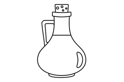 Italian olive oil bottle icon, outline style