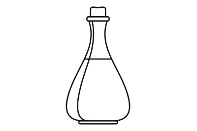 Olive oil bottle icon, outline style