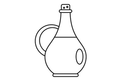 Traditional olive oil bottle icon, outline style