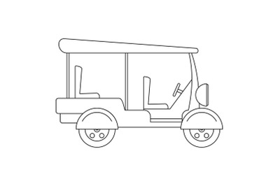 Taxi rickshaw icon, outline style