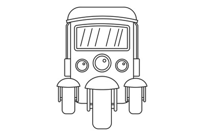 Auto rickshaw icon, outline style