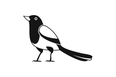 Strange magpie icon, simple style