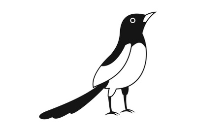 Asian magpie icon, simple style