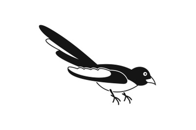 Australian magpie icon, simple style