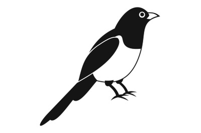 Magpie bird icon, simple style