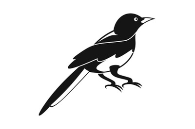 Small magpie icon, simple style