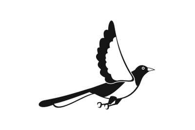 Magpie fly icon, simple style
