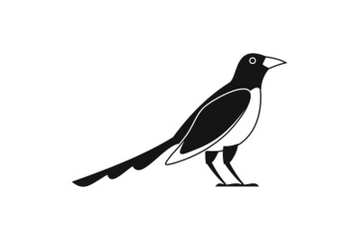 Cute magpie icon, simple style