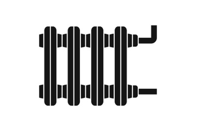 Old home radiator icon, simple style