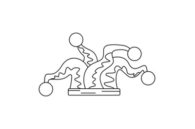 Clown jester icon, outline style