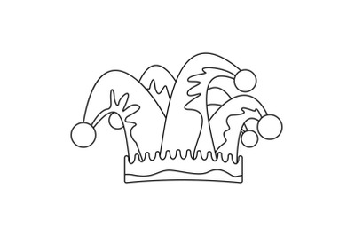 Royal jester hat icon, outline style