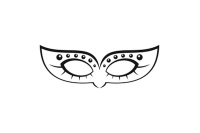 Mardi carnival mask icon, simple style