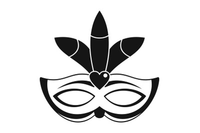 Carnival mask icon, simple style