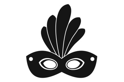 Brazil carnival mask icon, simple style