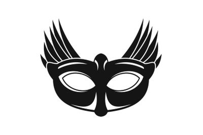 Bird carnival mask icon, simple style
