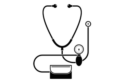 Stethoscope, blood presure icon, simple style